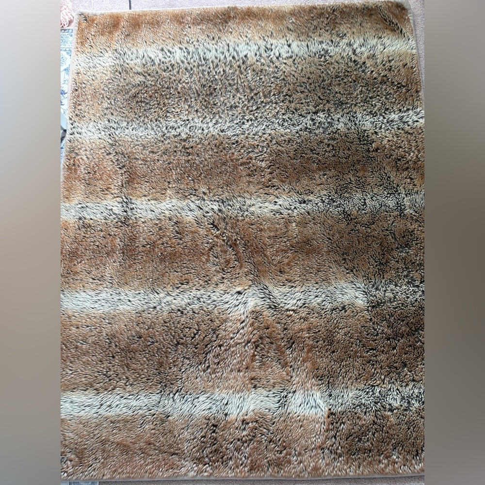 Pottery Barn Brown and Cream Throw Blanket